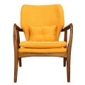 Nordic casual yellow leather fabric single sofa